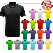 Men's Polo Shirt Dri-Fit Golf Sports Cotton T Shirt Jersey Casual Short Sleeve