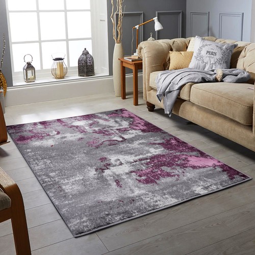Moderne kleine große Wohnzimmer Schlafzimmer Teppich Teppich Marineblau Schwarz Silber Läufer Teppiche - Bild 9 von 16