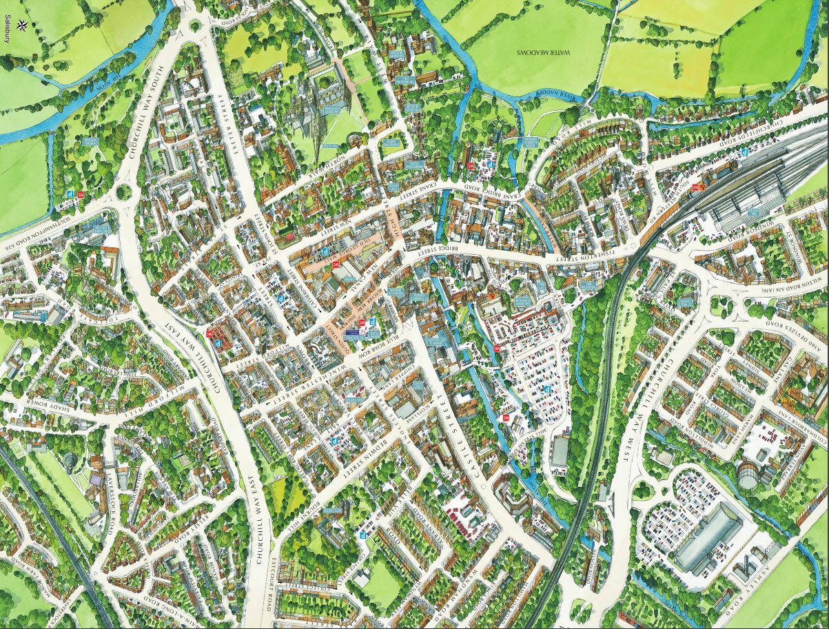 Cityscapes Street Map Of Salisbury 400pc Jigsaw Puzzle 470mm x 320mm CLEARANCE