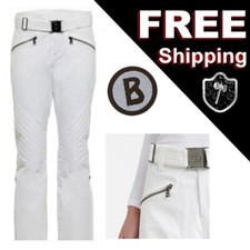 New Bogner Fire  Ice Women's FRAENZI Belted Ski Pants NWT XXL EU 44 US 14 White