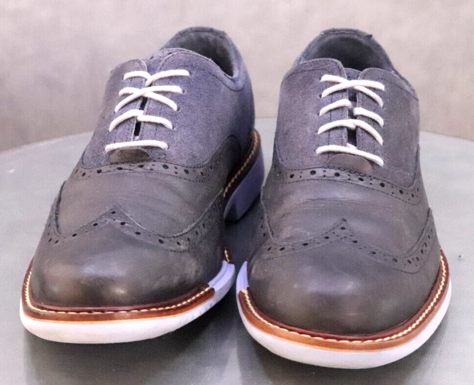 Cole Haan Jones Men's Wingtip Oxford Dress Shoes Size 9 Leather Navy Blue C11706 - Image 3 of 4