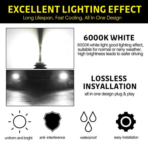 2x H7 LED Headlight Replace Xenon Hi/Low Kit Bulbs Beam 6500K Canbus Error Free - Picture 5 of 7