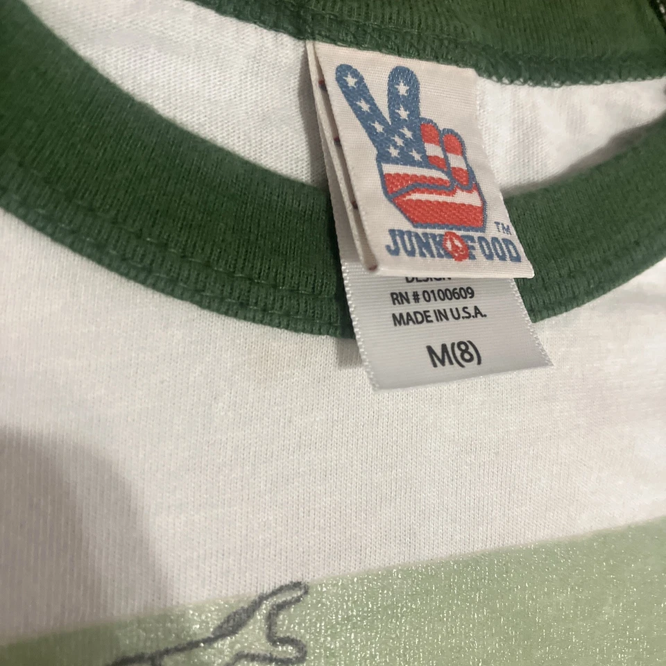 Camisa Linterna Verde Vintage Hecha en EE. UU. Pequeña Comida Chatarra  Foto 4 de 4