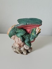 Fantasy Collectable Green Resin Dragon Statue