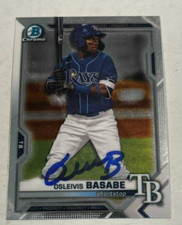 OSLEIVIS BASABE SIGNED 2021 BOWMAN CHROME DRAFT BASEBALL CARD AUTO