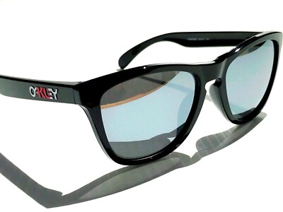 NEW Oakley Frogskins Black POLARIZED Galaxy Chrome Mirror Sunglass