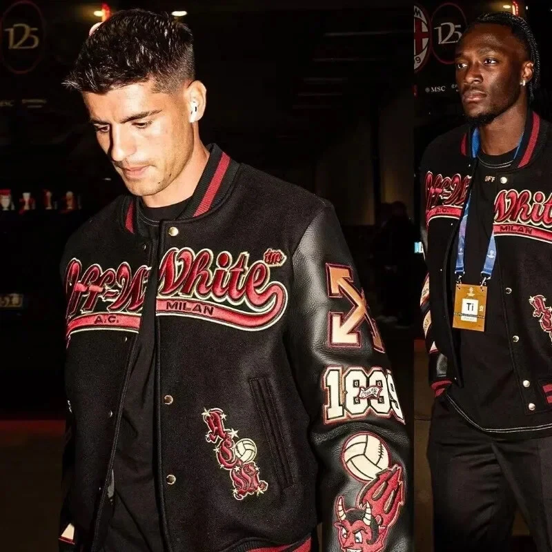 Premium Mens Vintage Leather Jacket - Urban Style - Varsity Baseball Jacket !