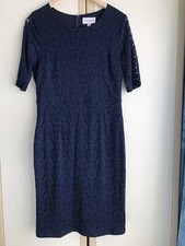 Miss Lavish Blue Lace Lined Ladies Dress - Size 16