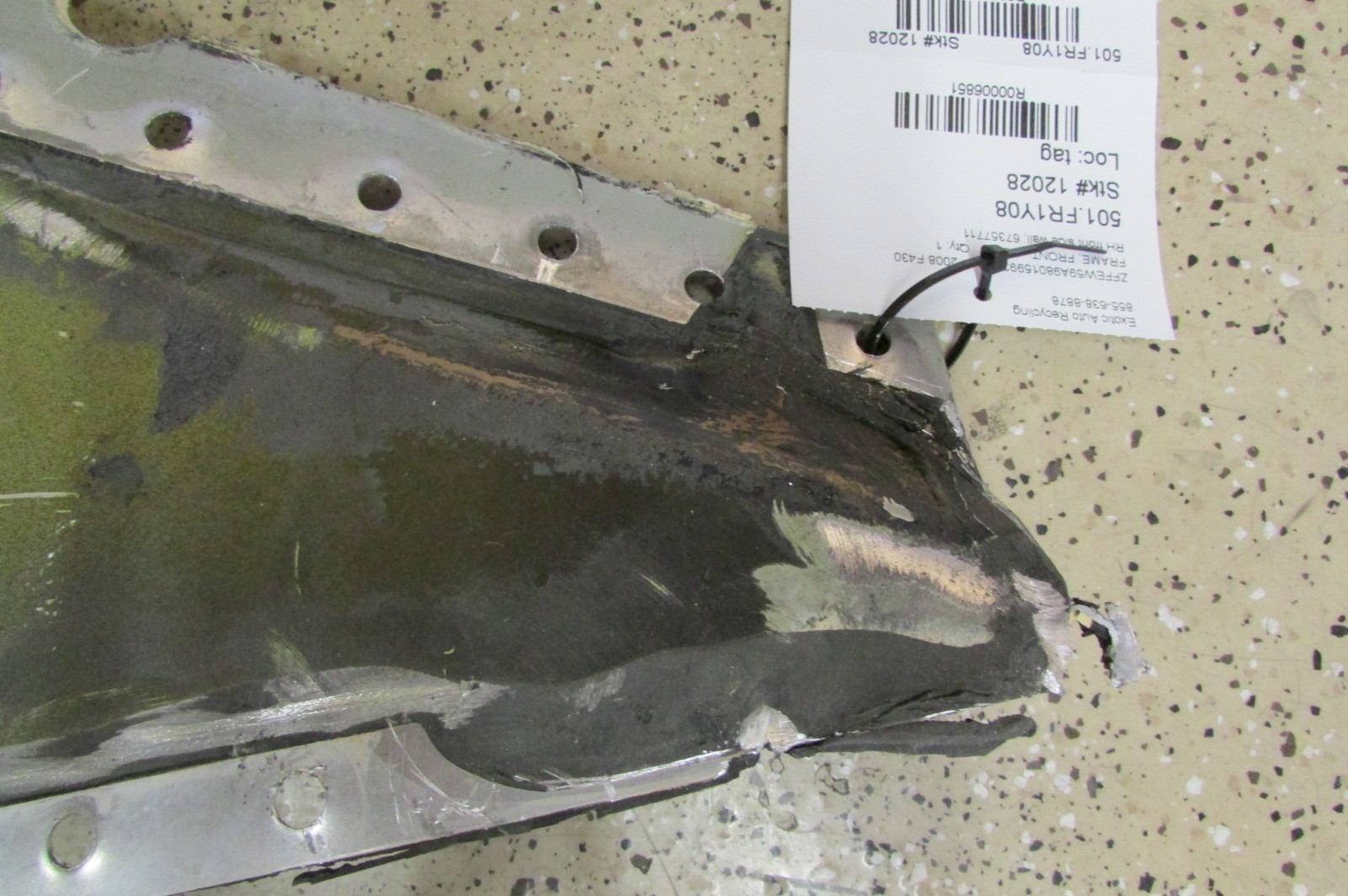 Ferrari F430 RH, Right Side Wall, Trunk Wall, Used, P/N 67357711