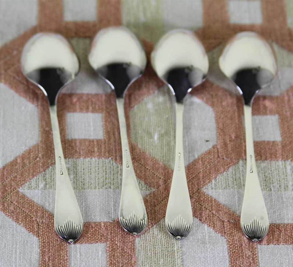 Vintage Set of 4 Silver Tea Spoons, Georgian - Image 4 of 4