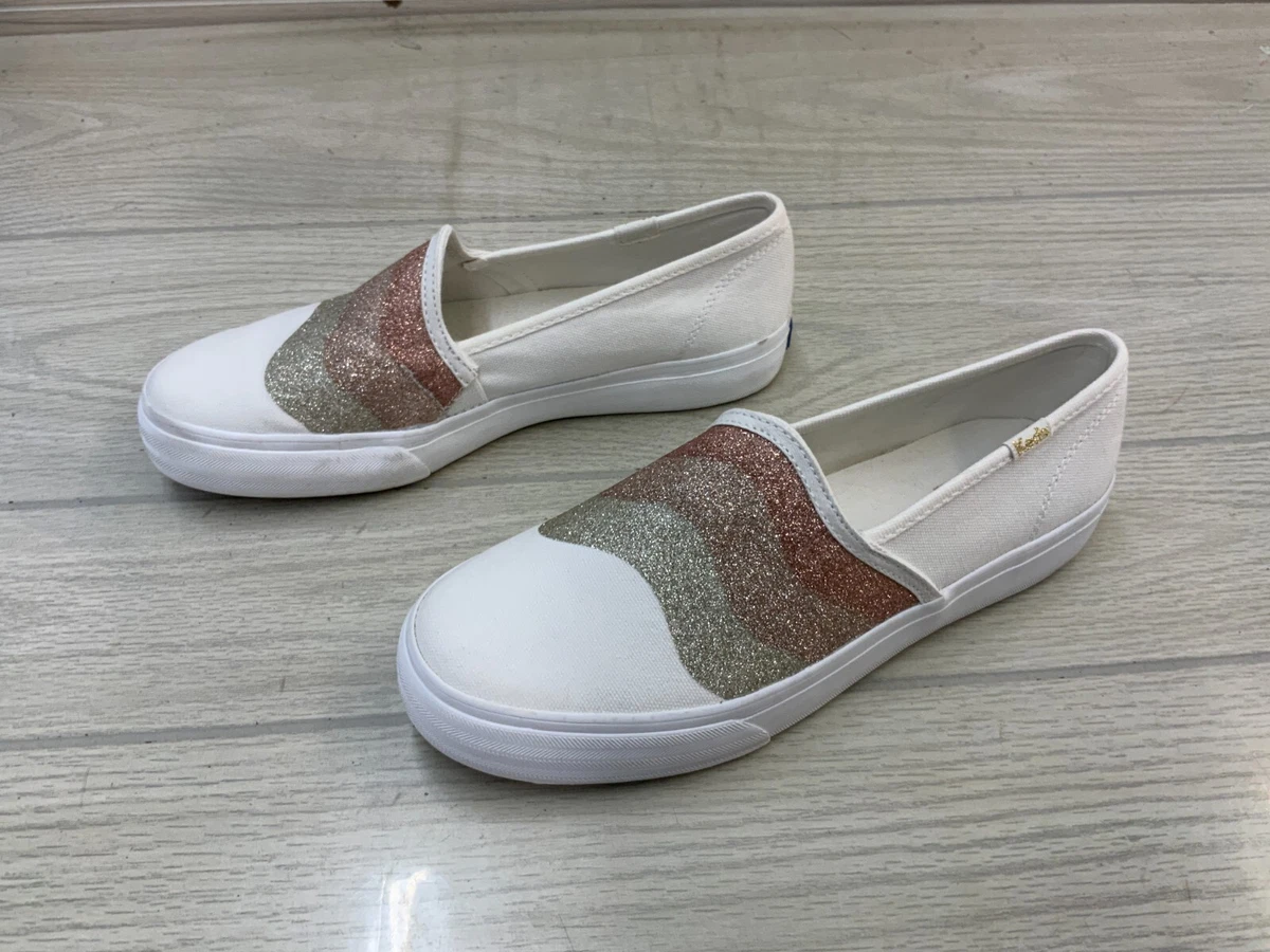 Keds double decker slip on deals white