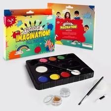 Kids Face Body Paint Set Kit 8 Colors Glitter Brushes Sponges - GREAT GIFT