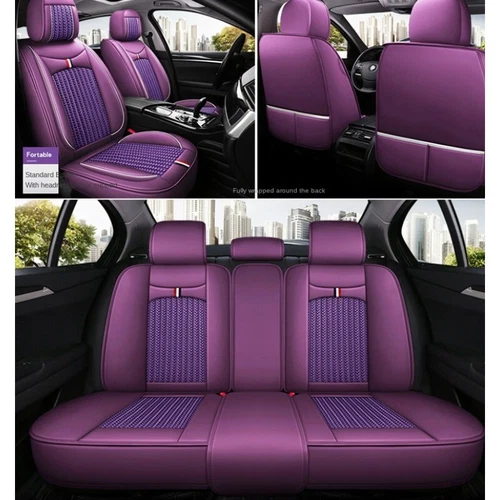 For Chevrolet Car Seat Cover Full Leather Ice Silk Car 5 Seats Universal Set Fit - Bild 15 von 28