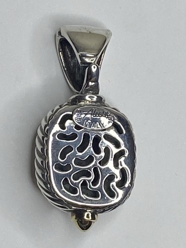 Italienischer Designer Alisa Anhänger Sterlingsilber 18 K Gelbgold gewölbt & gerillt - Bild 10 von 13