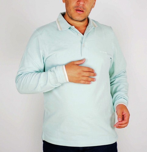 Mens The Original Ben Sherman S1392 Mint Smart Casual Long Sleeve Polo Shirt - Picture 5 of 5