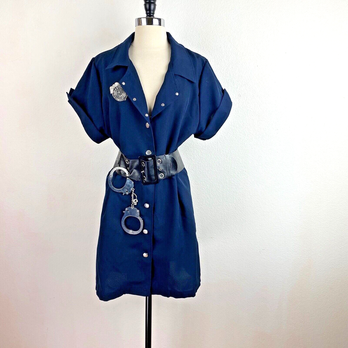 Spirit Halloween Female Police Dress Uniform Costume Fantasy Dark Blue  Hand-Cuff | eBay
