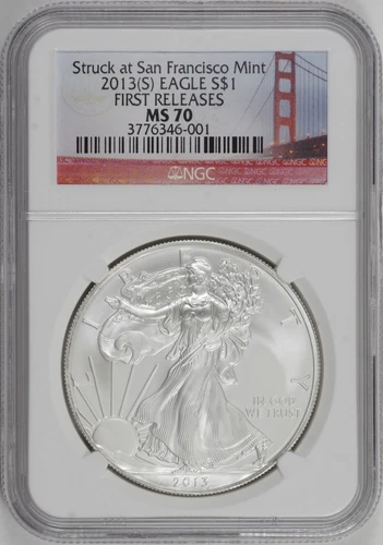 2013 (S) American Silver Eagle $1 NGC MS70, First Releases [27F25]