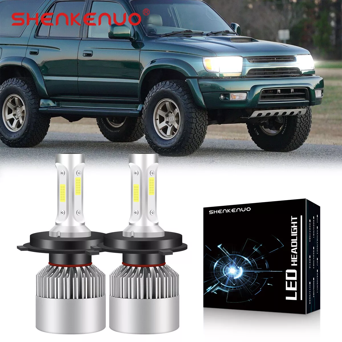 Para For Toyota 4Runner 1996 2001 2002 Kit de faros LED H4 9003