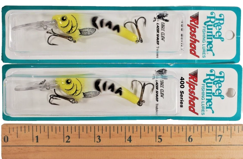 Lote de 2 - Señuelo de pesca Reef Runner serie 400 Ripshad Crankbaits Walleye Pike Foto 3 de 3