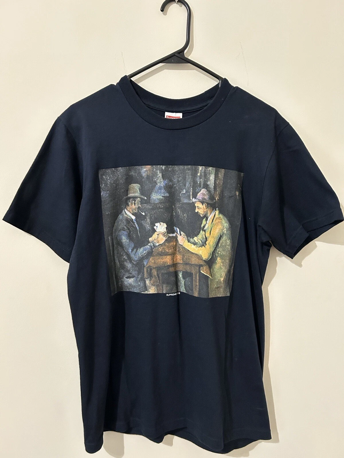 SUPREME CARDS Tee Bleu Marine S SS 2018 T SHIRT Les Joueurs de Cartes par Paul Cézan