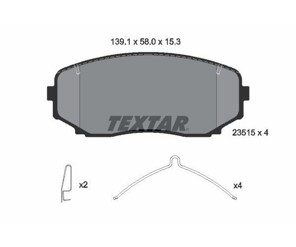 Bremsbelagsatz, Scheibenbremse Textar 2351505 FüR Mitsubishi-image