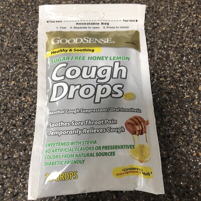 1 GoodSense Soothing Honey Lemon Menthol Cough Drops 25 Drops Sugar Free Sealed
