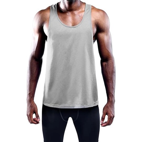 Running Tank Top Men Summer Sport Gym Vest Quick Dry Training Tanktop Workout UK - Picture 3 of 14