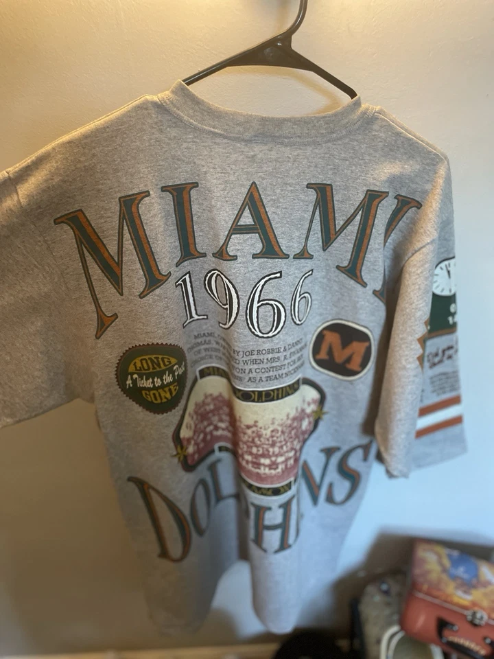 *SIN ETIQUETA*Mami Dolphins Vintage 1992 Campeones del Mundo Camiseta Larga Atrás quedó Grande Foto 2 de 4