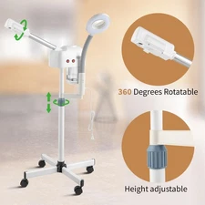 Pro 2 in 1 Facial Steamer 5X Magnifying Lamp Hot Ozone Salon Beauty Skin Care