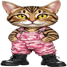 30 Custom Pink Camo Cat Personalized Address Labels