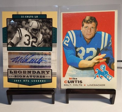 2 Mike Curtis Balti. Colts Cards 1969 Topps Rookie 2004 Signed U. D. Legendary