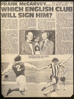 ALEX FERGUSON signed 1978 Photo ST MIRREN MANAGER Feature FRANK McGARVEY
