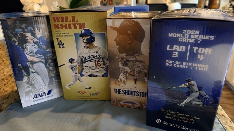 World Series Dodgers Bobblehead Set 2025 set of 4 Betts Yamamoto Rojas Smith 