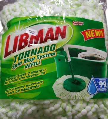 1 LIBMAN TORNADO SPIN MOP HEAD SYSTEM REFILL Deep Cleaning Microfiber NEW SEALED
