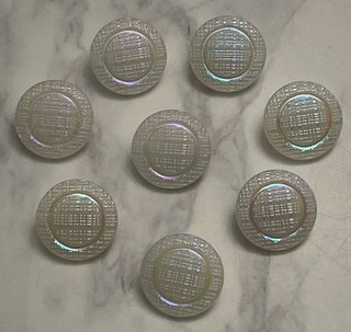 Vintage White Luster Czech Glass Buttons Button Lot 119 34