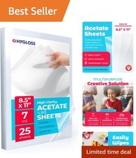 Bulk 25 Clear Acetate Sheets for Crafts Classroom and Presentations