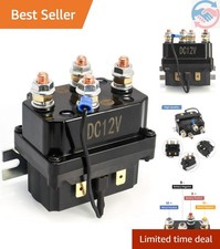 Solenoid Relay, 12V 250A Winch Relay Solenoid Replacement Contactor for 3000-...