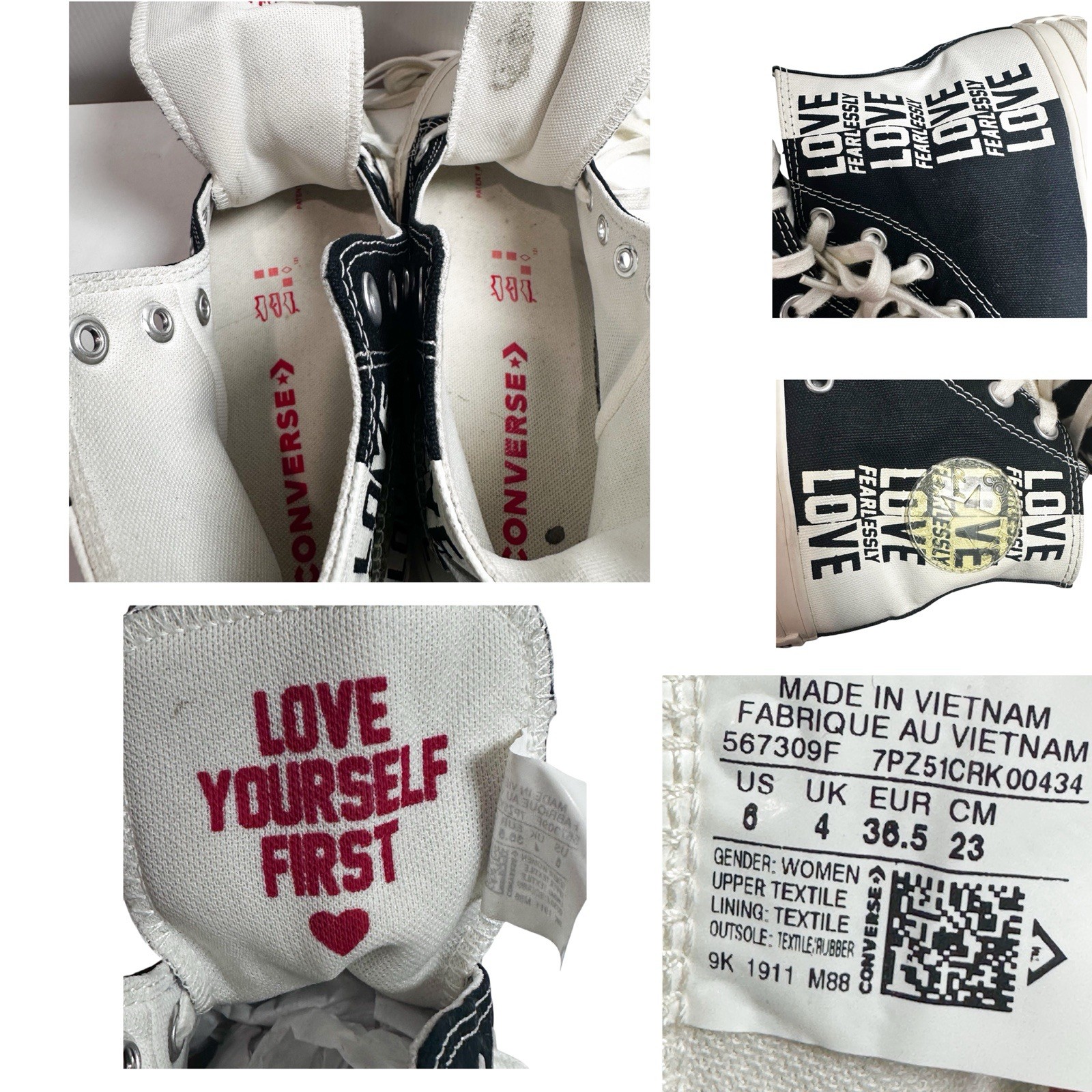 Carefully Chosen ❤️ love-print Converse high tops sneakers. thumbnail 10