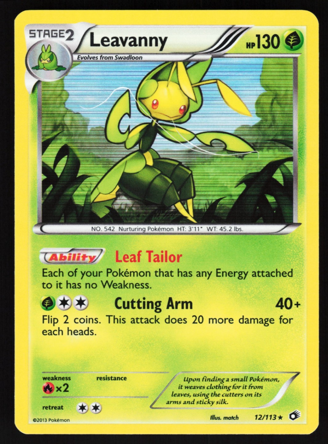 Leavanny 12/113 Pokemon Legendary Treasures Holo Rare NM