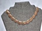 Vintage Trifari Leaf  Choker Collar Goldtone Signed Necklace Jewelry Goldtone