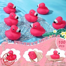 Honoson Pink Flamingo Rubber Ducks Bulk - 150 Pcs Bath Toy Party Favors