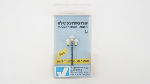 Viessmann N 6504 Lámpara de bola triple llama 37 mm de alto, verde (en caja acrílica) | Zustand: Gebraucht