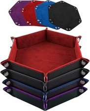 SIQUK 4 Pieces Dice Tray Set Foldable Trays Red, Black, Blue and Violet