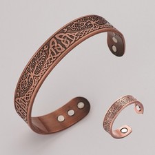 Men's Bracelet Magnetic Therapy Arthritis Pain Relief Pure Solid Copper Bangle