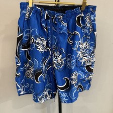 Men  s Speedo Blue Black  White Swim Trunks Size Medium