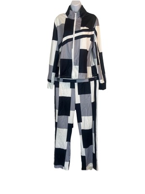 Women's Multi Color Geo Print Unbranded Stretch 2 Pc Tracksuit Set. 2XL.