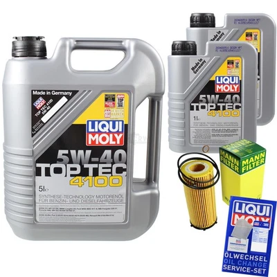 LIQUI MOLY, MANN-FILTER INSPEKTIONSKIT FILTER LIQUI MOLY ÖL 7L 5W-40 für BMW X5 E70 xDrive30d xDrive40d