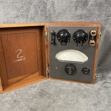 Vintage Cambridge AC Test Set Holzgehäuse Watt Volt Verstärker Luftfahrt Prop