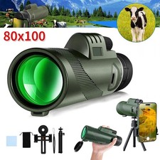 80X100 Super High Power Portable Monocular Telescope Binoculars Hunting Camping