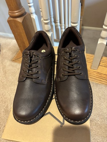 GBX Oxford Mens Sz 10 1/2 M Senate BROWN Leather Chunky Lace Up Shoes - Picture 2 of 8